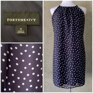 🔥5/$20🔥 “Fortune + Ivy” Navy Polka Dot Mini-Dress size M
